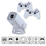 Projetor Gamer S40MAX - Android 11 64GB com 3000 Jogos + Controles Wireless Gaming - Dual WIFI 1280*720P